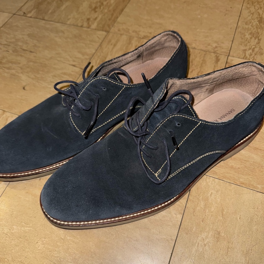 Banana Republic Navy Suede Derby Oxford Shoes